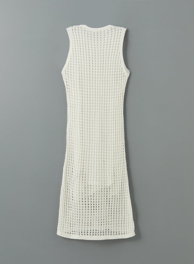 LC WAIKIKI Crew Neck Hole-Knitted Knitwear Dress  - Image 4
