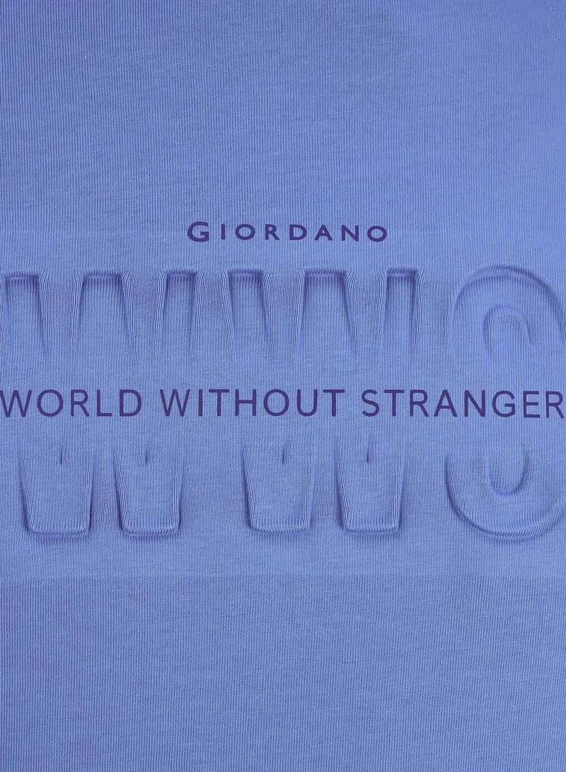 GIORDANO  Men's World Without Strangers Print Tee - Slim Fit, Crew Neck, Cotton for Men | Best Price UAE