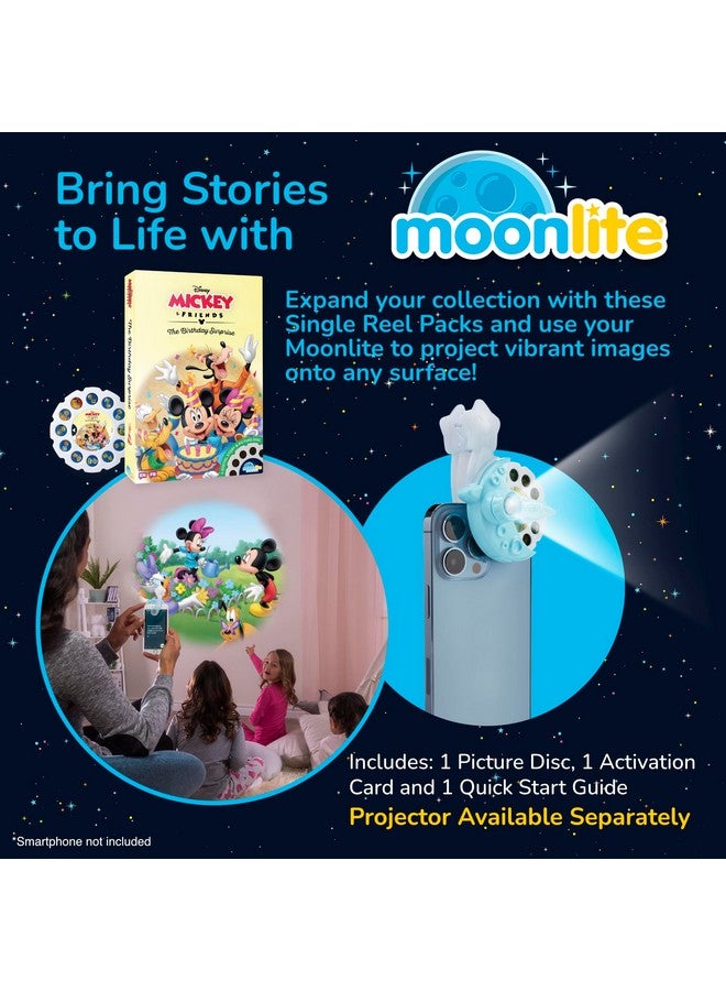 Moonlite Storytime Mickey And Friends The Birthday Surprise Storybook Reel, A Magical Way To Read Together, Digital Story For Projector, Fun Sound Effects, Learning Gift For Kids Age 1 Year And Up - Image 2
