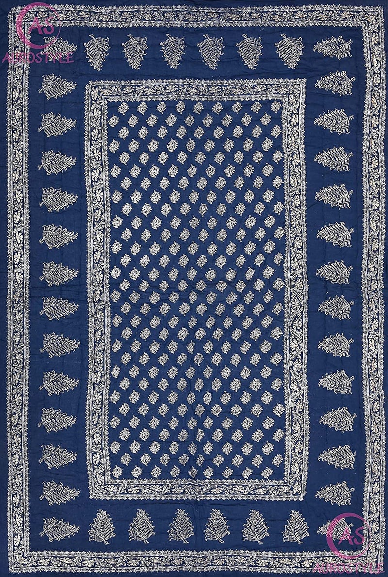AUROSTYLE 400 TC Pure Cotton Fabric/Filling Rajasthani Traditional Designs Printed Light Weight Jaipuri Single Bed Quilt/Razai/Rajai [Single Bed - 85x55 Inch, Set of 2 Pcs] (Design 4) - Image 5