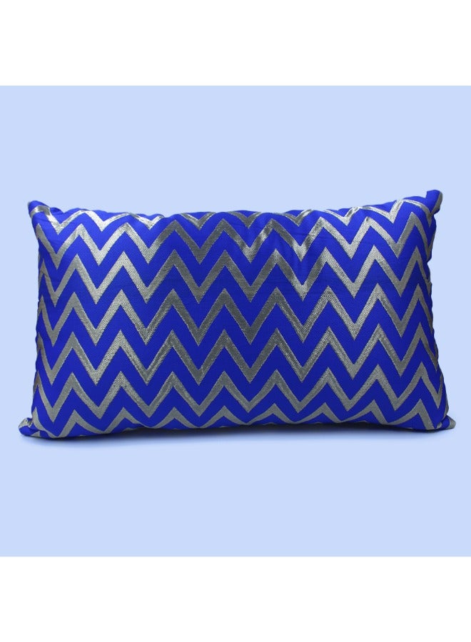 BYFT Orchard Cushion Cover 12 x 20 inch (Zig Zag Design - Royal Blue) 30 x 50 cm Luxury Decorative Cushion Cover for Sofa, Bed & Living Room- Set of 2 without inserts - Image 2