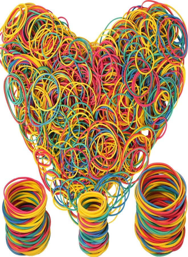 HSNOHSN Rubber Bands assorted size multicolor 0.5lb rubber bands for office supplies School Home size#10 size#16 size19 - Image 1