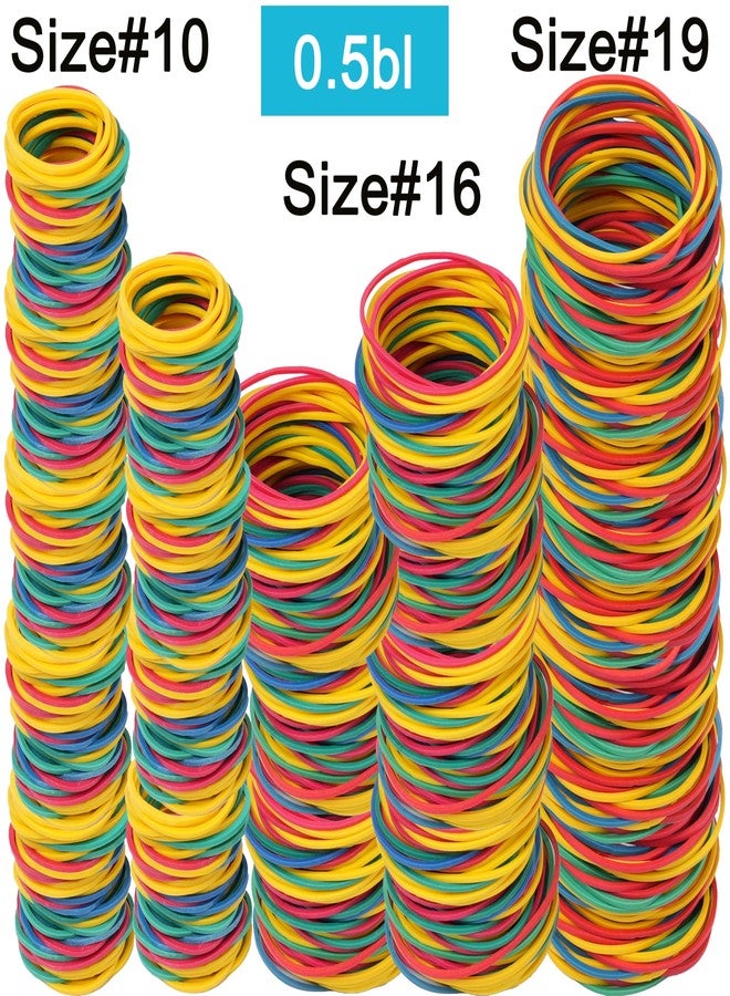 HSNOHSN Rubber Bands assorted size multicolor 0.5lb rubber bands for office supplies School Home size#10 size#16 size19 - Image 3