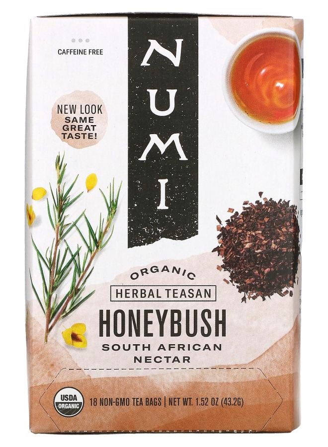 Organic Herbal Teasan Honeybush Caffeine Free 18 Tea Bags 1.52 oz (43.2 g)