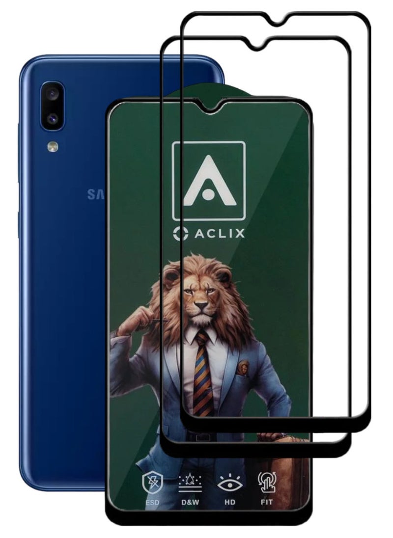 ACLIX 2 Pieces Antistatic ESD Dustproof Premium Quality High Definition Tempered Glass Screen Protector Designed For Samsung Galaxy A20 - Image 1