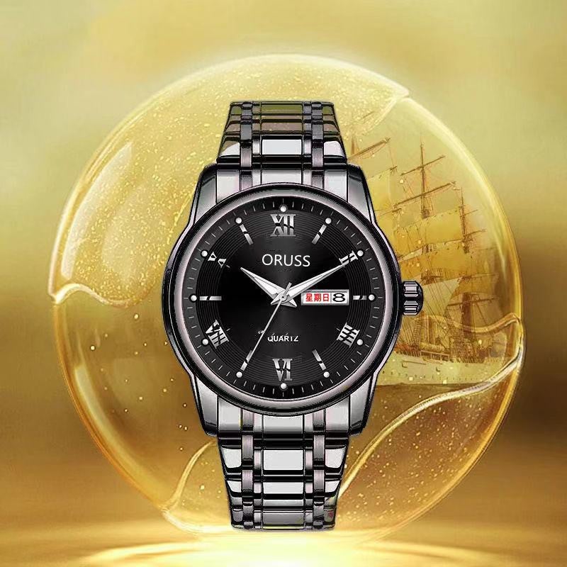 Automatic Mens Luminous Waterproof Luxury Watch Wise All Black Face Five-Year Warranty