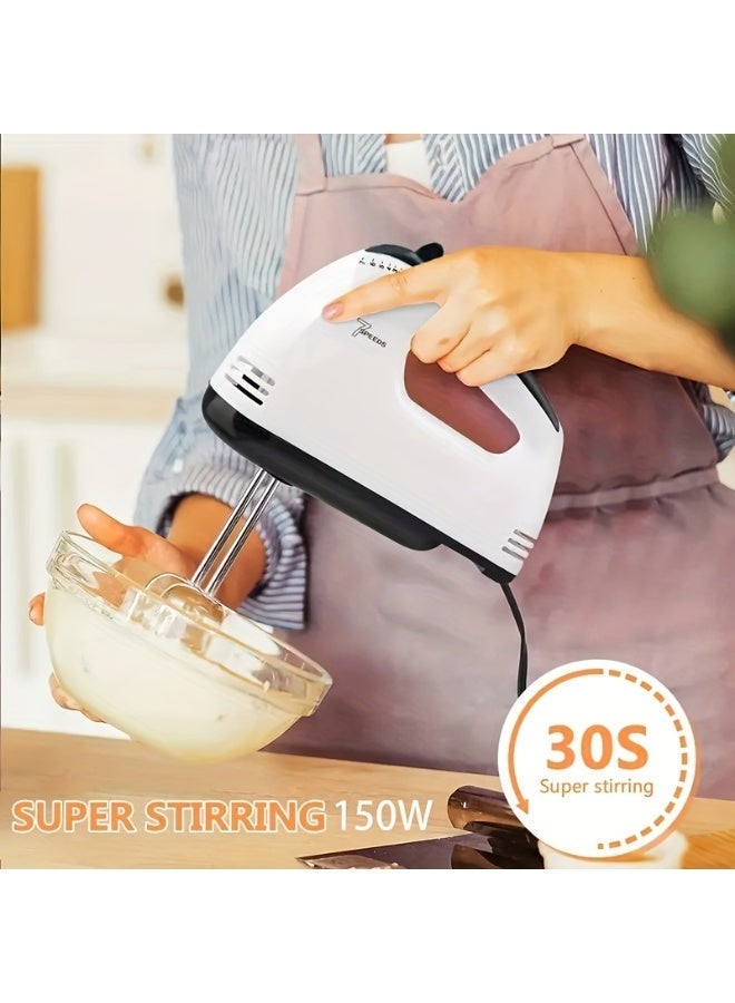 7 Gear Electric Egg Beater Automatic Hand Mixer Blender Plastics Rotating Push Whisk Cream Mixe - Image 5