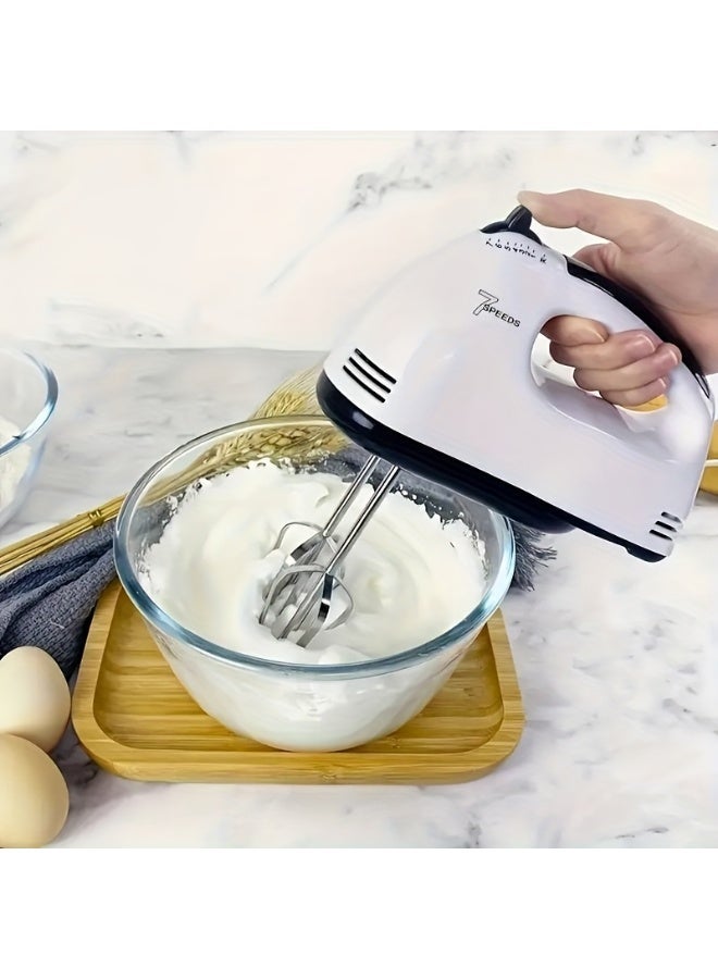 7 Gear Electric Egg Beater Automatic Hand Mixer Blender Plastics Rotating Push Whisk Cream Mixe - Image 2