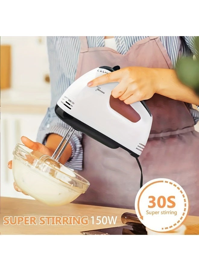 7 Gear Electric Egg Beater Automatic Hand Mixer Blender Plastics Rotating Push Whisk Cream Mixe - Image 5