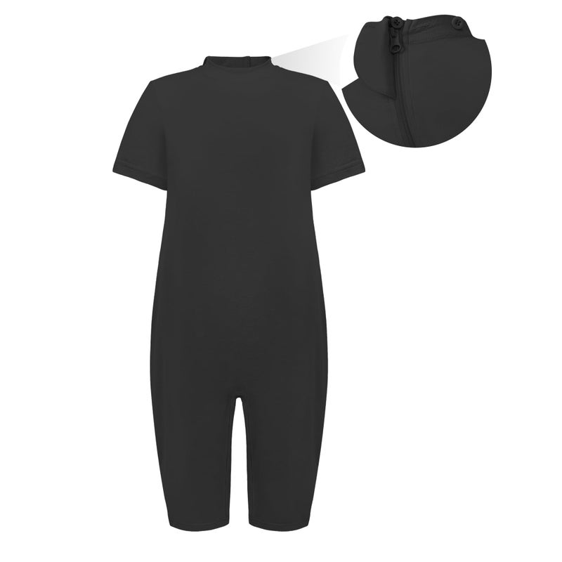 EEOST Adaptive Clothing for Kids Special Needs Autism Sensory Jumpsuit Anti-Strip Romper with Back Zipper Sizes 3-16 Years (Black, 3-4 Years Old) - Image 1