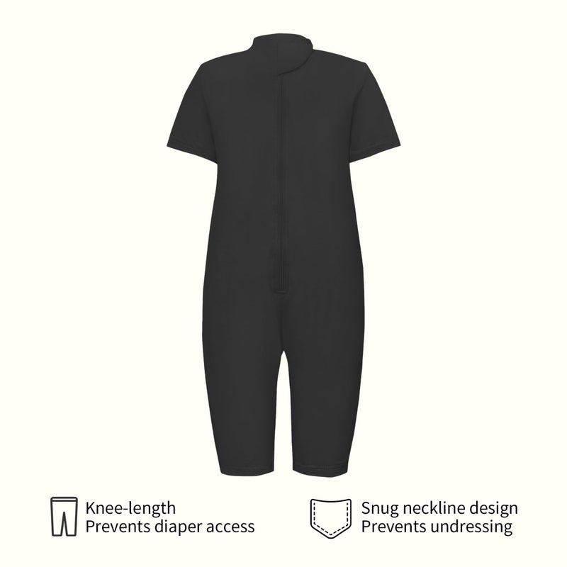 EEOST Adaptive Clothing for Kids Special Needs Autism Sensory Jumpsuit Anti-Strip Romper with Back Zipper Sizes 3-16 Years (Black, 3-4 Years Old) - Image 3