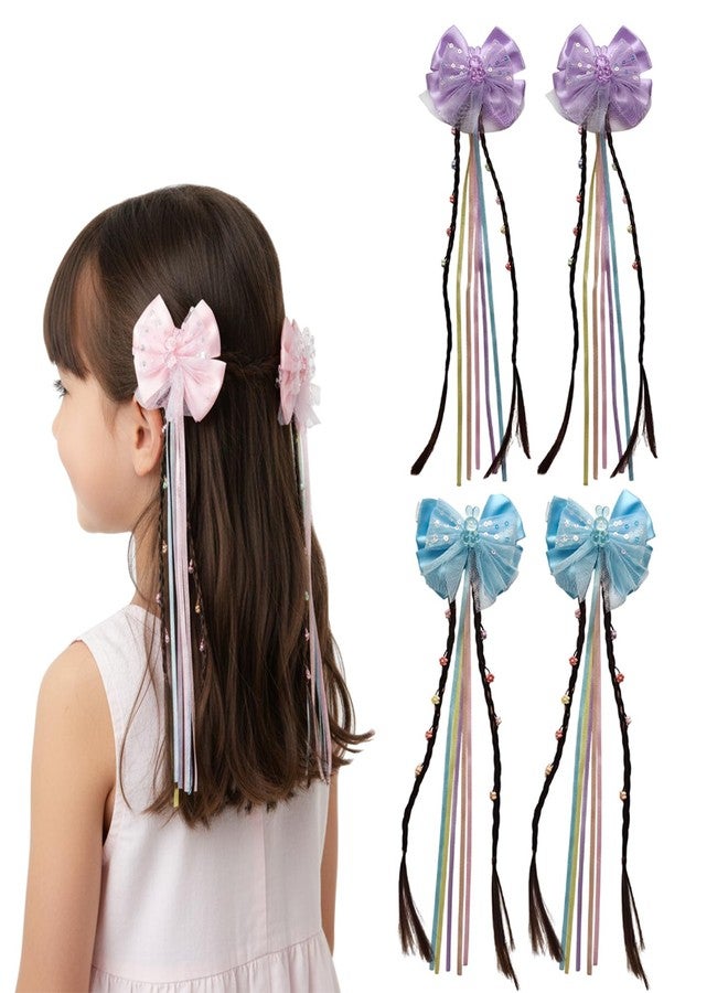 KARP 4Pcs Hair Pin with Braids - Cute, Durable Hair Accessories for Girls - Adjustable, Non-Slip Design for Everyday Wear (Hair Pin (K2528)-Style -2) - Image 1