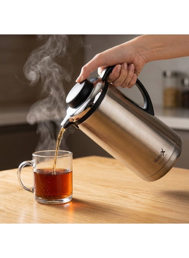Homex Stainless Steel Tea Coffee Vacuum Flask Thermos 1.9L, Double Wall Insulation Hot Cold Water/Tea/Coffee Flask BPA-Free Leak-Proof for Home Office Outdoor - Image 1