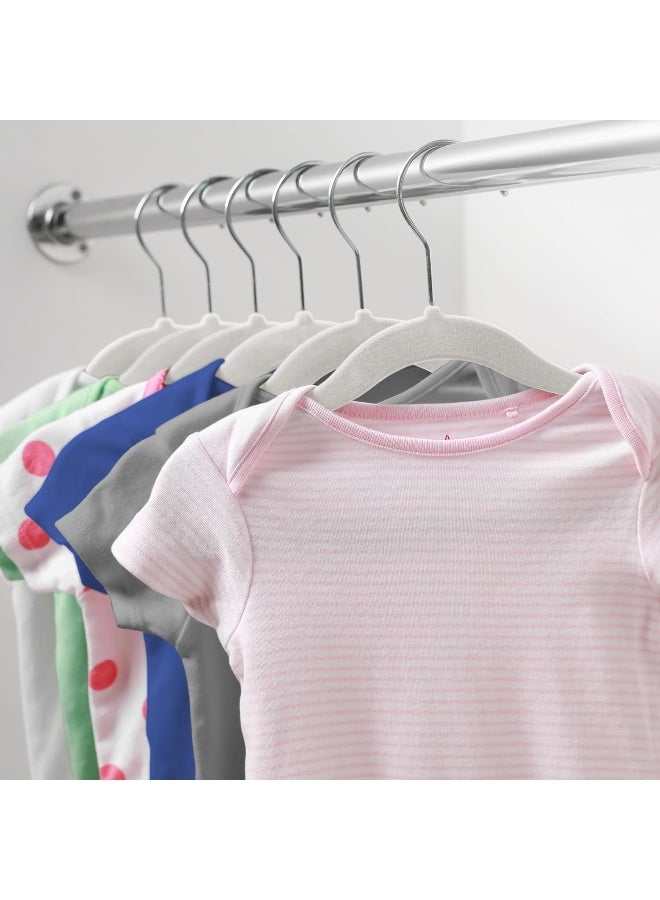 Casafield 50 Velvet Baby Hangers 11 Size for Infant Toddler Clothes Ivory - Image 3