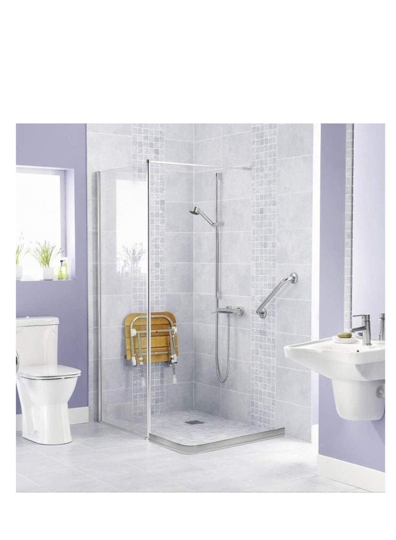 Collapsible Threshold Water Dam Self-Adhesive Shower Barrier Bathroom And Kitchen Water Stopper, Home Water Retention System, Waterproof Water Flow Block Seal Strip (Gray), 1.3M - Image 3