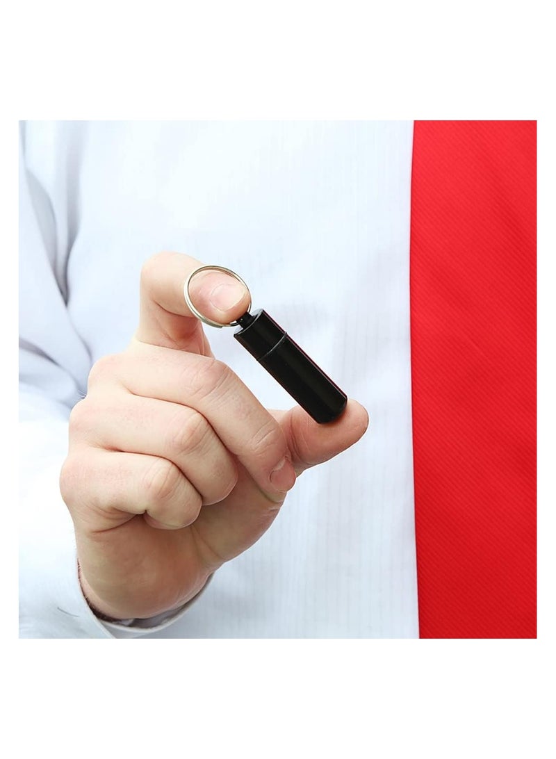 Small Pocket Pill Box Keychain Aluminum Keychain Medication Pill Box Waterproof Aluminum Alloy Pill Box Portable Medicine Case Capsule Container Bottle Holder Outdoor Pill Case Keychain - Image 4