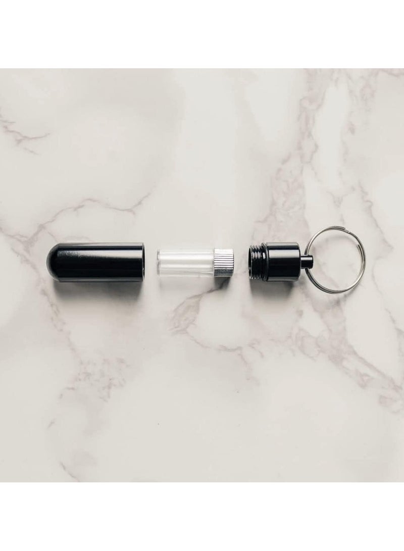 Small Pocket Pill Box Keychain Aluminum Keychain Medication Pill Box Waterproof Aluminum Alloy Pill Box Portable Medicine Case Capsule Container Bottle Holder Outdoor Pill Case Keychain - Image 5
