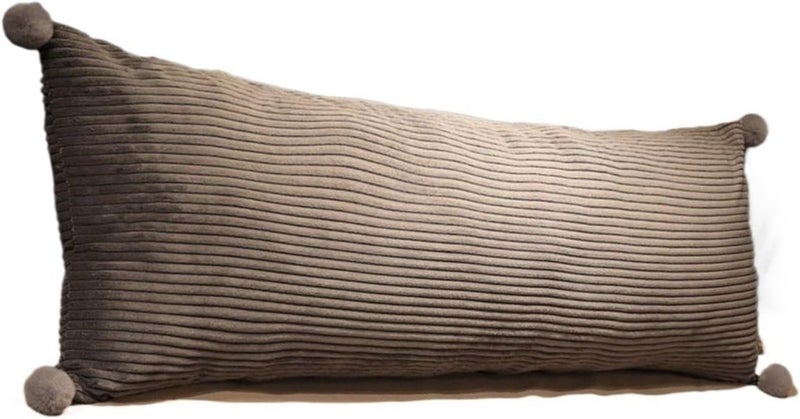 Compatible for Double Long Pillows Women's Cushion Living Room Sofa Decorating Backrest Throw(Grey,60cm Length) - Image 1