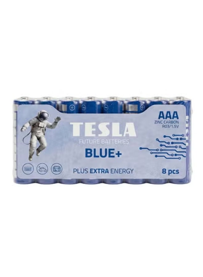 Tesla بطاريات تسلا AAA زرقاء + كربون زنك R03 1.5 8 قطع - Image 1