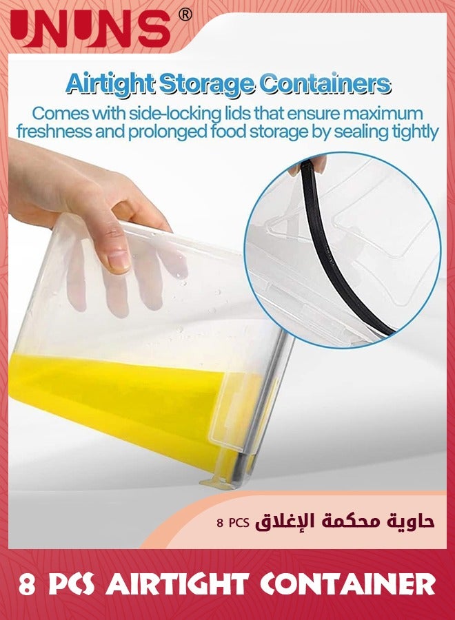 UNUNS Airtight Food Storage Container Set,8 Pcs Clear Food Storage Container With Lid,BPA-free Cereal And Snack Containers With Lables And Small Spoon For Kitchen Pantry Organization And Storage - Image 4