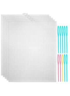 5 قطع من القماش الشبكي البلاستيكي للتطريز، 7 قطع من القماش البلاستيكي الشفاف مع 10 قطع من إبر الخياطة وخيوط الأكريليك ومشاريع الكروشيه 10.2 × 13.2 بوصة - pzsku/Z8BAAC6F067468279BCAFZ/45/_/1720075273/c9896d2a-a780-446d-8c75-fd164b2af9bb