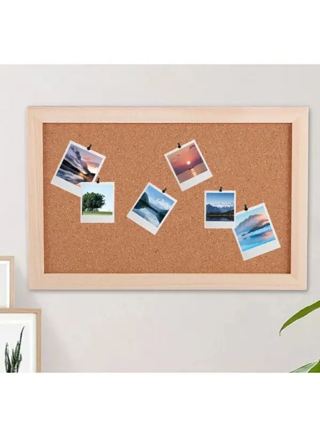 Wood Frame Cork Bulletin Board With Dry Erase Whiteboard Panel Wall Mounted 1pc - Image 2