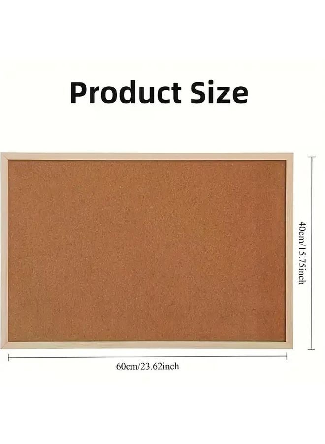 Wood Frame Cork Bulletin Board With Dry Erase Whiteboard Panel Wall Mounted 1pc - Image 5