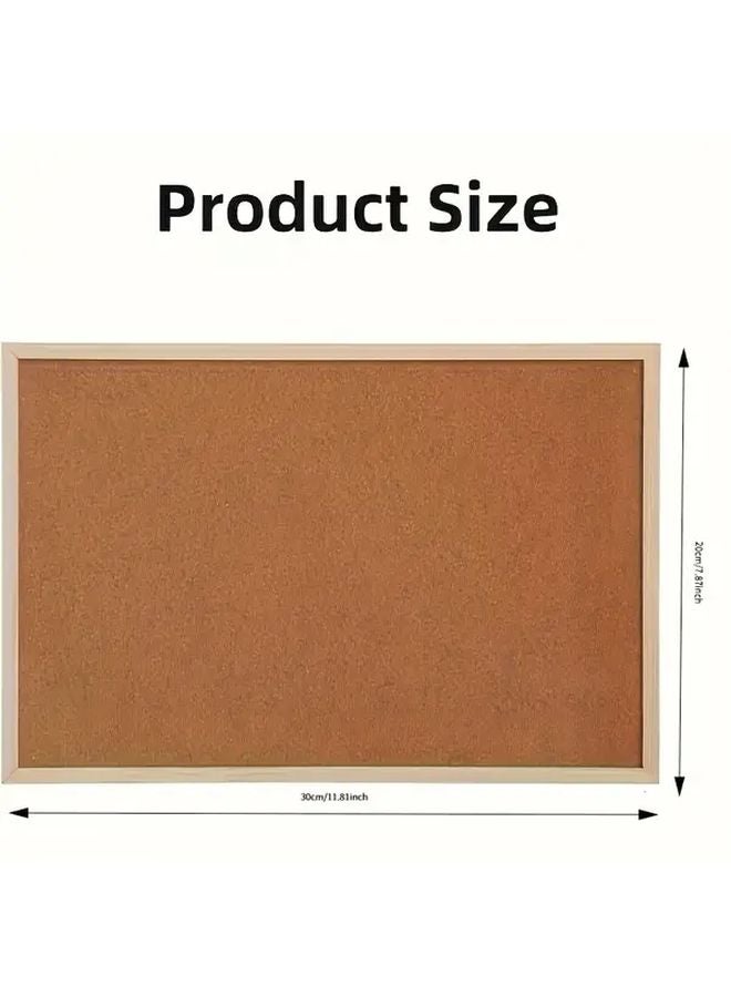 Wood Frame Cork Bulletin Board With Dry Erase Whiteboard Panel Wall Mounted 1pc - Image 1