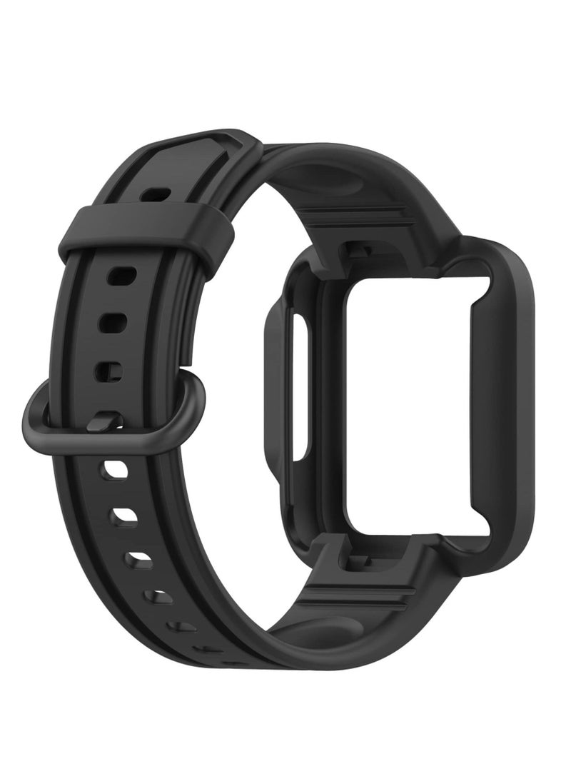 استبدال سوار المعصم مع تعديل سيليكون مرنة متوافقة مع مي ووتش لايت الدخن ، والإفراج السريع ، ومناسبة للرجال والنساء ، متوافقة مع لايت 2 الأسود الدخن مي ووتش - Image 4