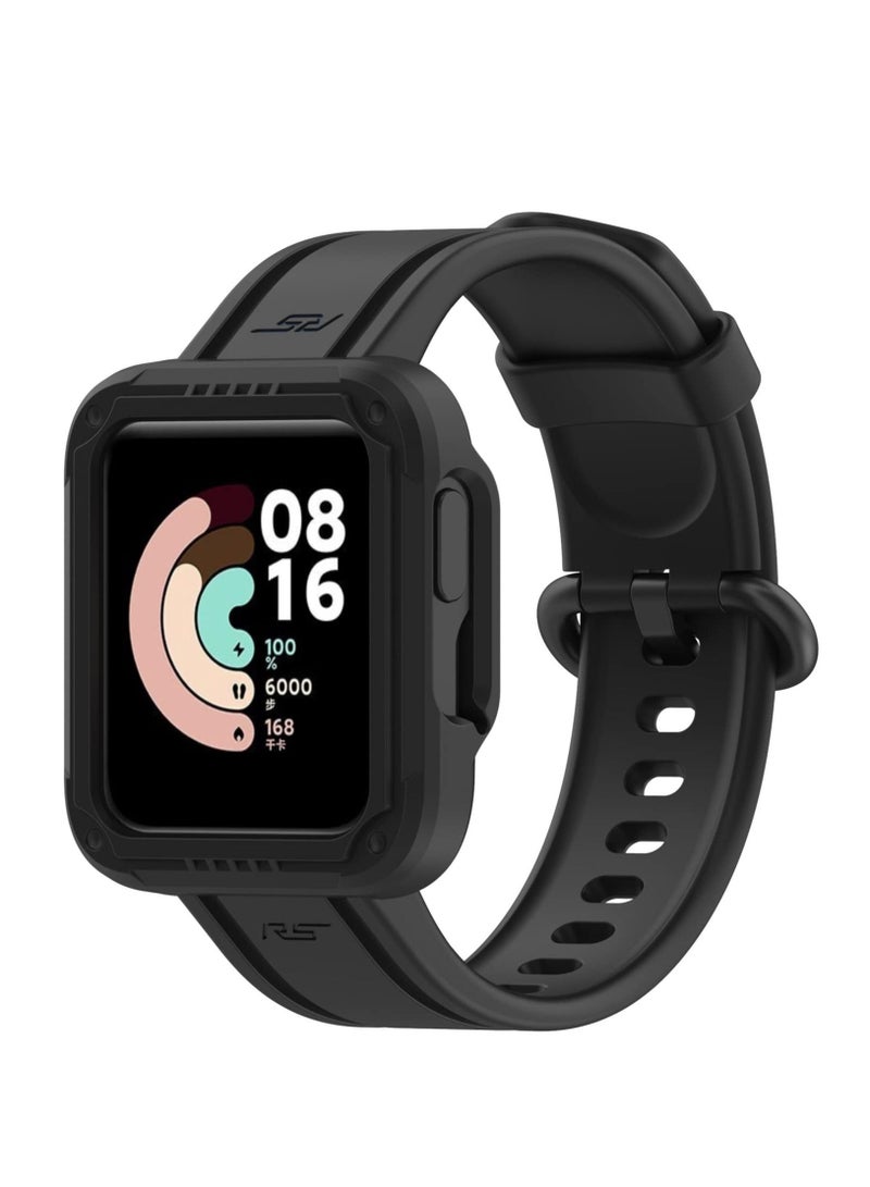 استبدال سوار المعصم مع تعديل سيليكون مرنة متوافقة مع مي ووتش لايت الدخن ، والإفراج السريع ، ومناسبة للرجال والنساء ، متوافقة مع لايت 2 الأسود الدخن مي ووتش - Image 1