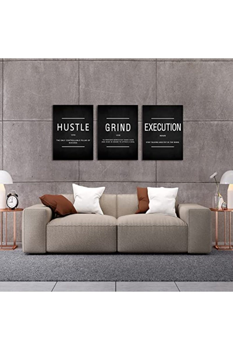 KAWAHONE Grind Hustle Execution Motivational Canvas Art - Image 4