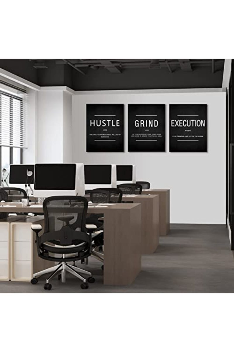 KAWAHONE Grind Hustle Execution Motivational Canvas Art - Image 3