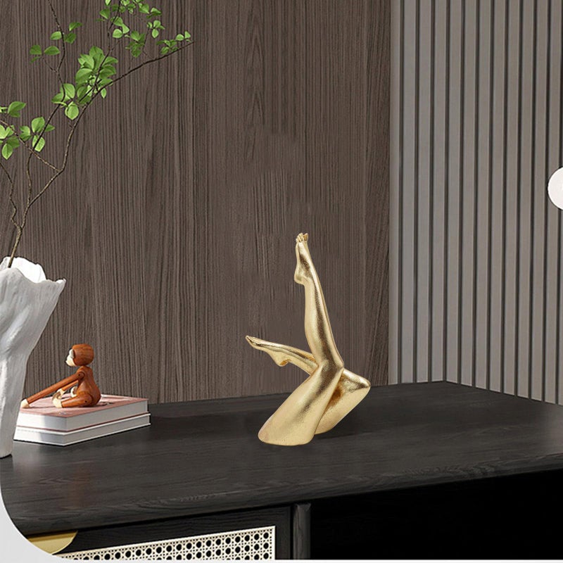 Neeenn Gold Legs Statue, Resin Abstract Art Legs Ornament, Yoga Woman Decor Sculpture, Modern Aesthetic Figurine Decoration, Suitable for Home Living Room Bedroom Office Shelf Table Desk Bookshelf Decor - Image 4