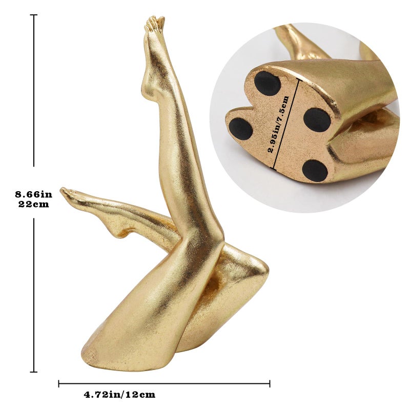 Neeenn Gold Legs Statue, Resin Abstract Art Legs Ornament, Yoga Woman Decor Sculpture, Modern Aesthetic Figurine Decoration, Suitable for Home Living Room Bedroom Office Shelf Table Desk Bookshelf Decor - Image 5