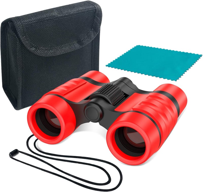 ESSENSON Binoculars for Kids Toys Gifts for Age 3-12 Years Old Boys Girls Kids Telescope Outdoor Toys for Sports and Outside Play Hiking, Bird Watching, Travel, Camping, Birthday Presents (Red) - Image 1