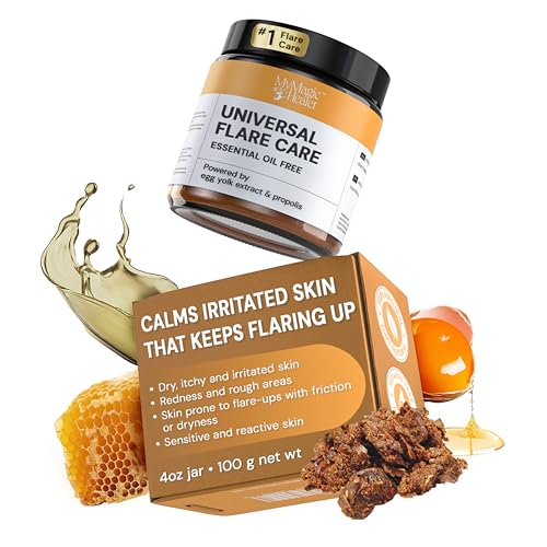MyMagicHealer Universal Flare Care | Essential Oil Free | Baby Dermatitis, Diaper Rash, Eczema, Psoriasis, Impetigo | Wound Care | Multi-purpose Solution for Sensitive Skin w/Propolis & Egg Yolk 4 oz - Image 1
