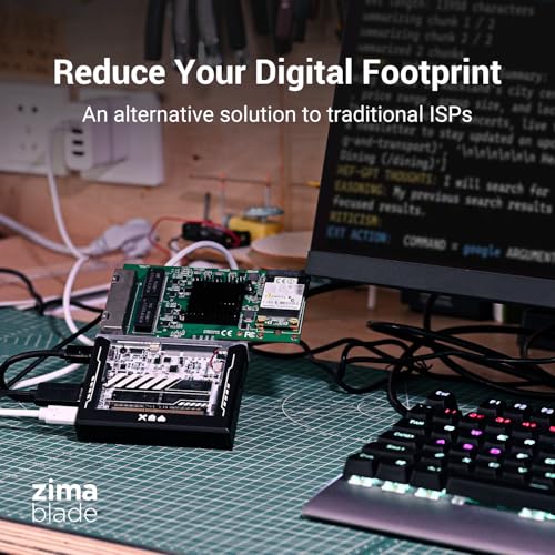 zimablade طقم زيمابليد 7700 x86 لصنع جهاز NAS منزلي – خادم منزلي صغير بحجم 2-باي، بمعالج إنتل رباعي النواة، ذاكرة 16GB، توسعة PCIe، مثبت مسبقاً نظام CasaOS، جاهز لدعم Docker والاستضافة الذاتية - Image 5