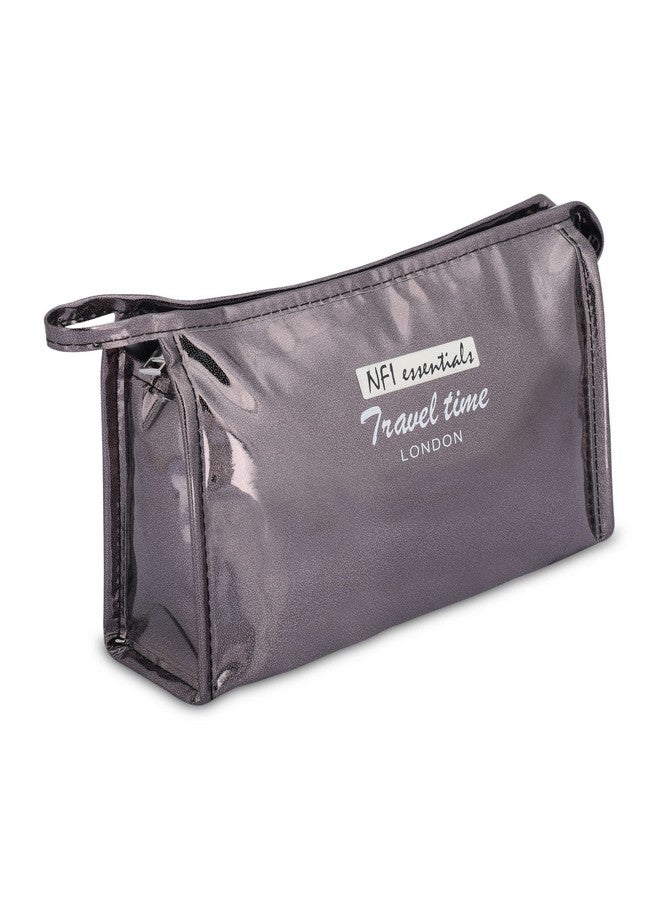 NFI essentials PU Reflective Makeup Pouch for Women, Stylish Pouches for Makeup Accessories & Travel Organiser, Cosmetic Pouch, Toiletry Make up Bag - Image 1