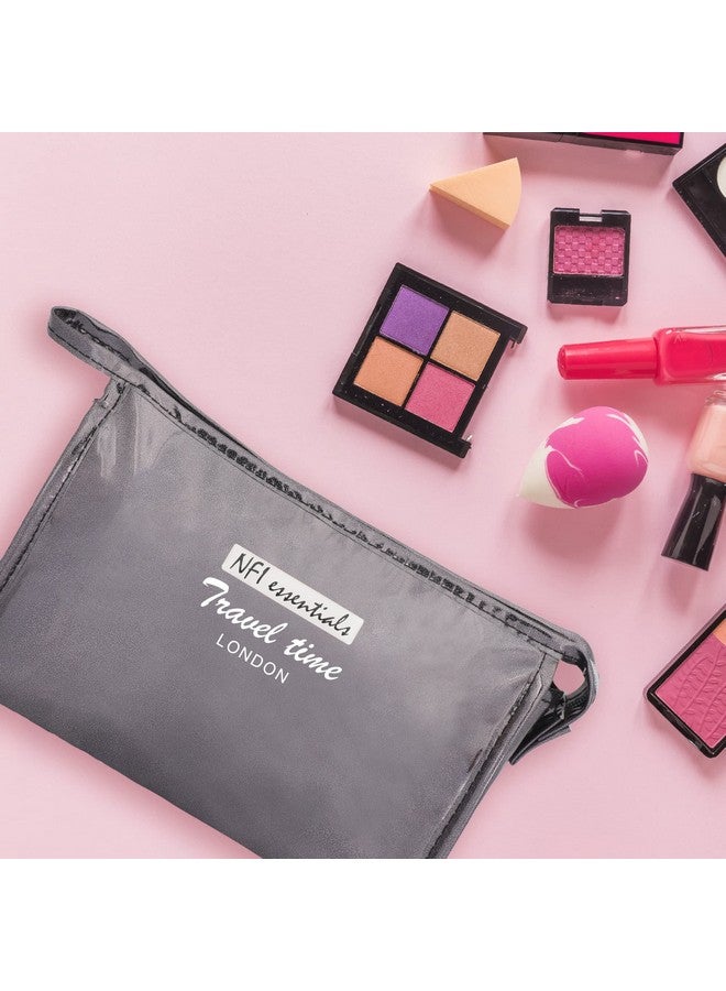 NFI essentials PU Reflective Makeup Pouch for Women, Stylish Pouches for Makeup Accessories & Travel Organiser, Cosmetic Pouch, Toiletry Make up Bag - Image 5