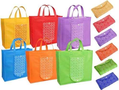 AT Ankit Traders Ankit Traders AT Multicolor Shopping Bag Pack of 24 | Grocery, Vegetable Foldable Non-Woven Fabric, Eco-Friendly Washable Reusable Tote Hand Bag with One Small Pocket | Return Gift For Women - Image 1