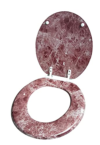 J&V Textiles Round Toilet Seat With Easy Clean & Change Hinge (Burgundy)* - Image 2