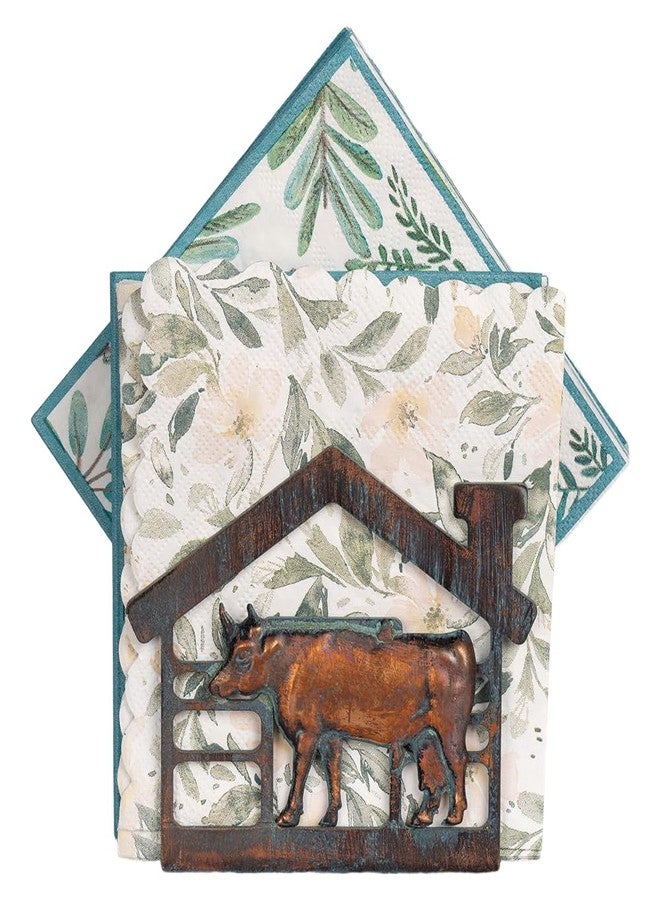 CLYB Mini Metal Cow Napkin Holder for Table, Rustic Farmhouse Napkin Holders for Paper Napkins, Antique Copper Paper Towel Tissue Napkins Dispenser for Home Kitchen Coffee Shop Bar - Image 1