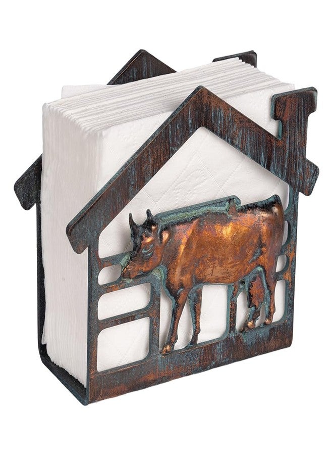 CLYB Mini Metal Cow Napkin Holder for Table, Rustic Farmhouse Napkin Holders for Paper Napkins, Antique Copper Paper Towel Tissue Napkins Dispenser for Home Kitchen Coffee Shop Bar - Image 5