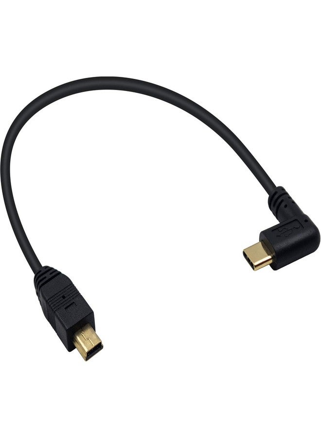 Duttek كابل دوتيك ميني USB إلى USB C، كابل محول USB C بزاوية صحيحة إلى ميني USB ذكر إلى ذكر لكاميرا رقمية والمزيد 10 بوصة/26 سم - Image 1