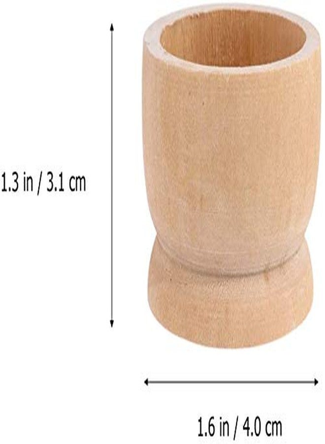 koTTIYA 12-Pack Wooden Egg Cup Holders Unfinished Wooden Egg Stands for Kids Craft Easter Birthday Baby Shower Party Supplies - Image 3