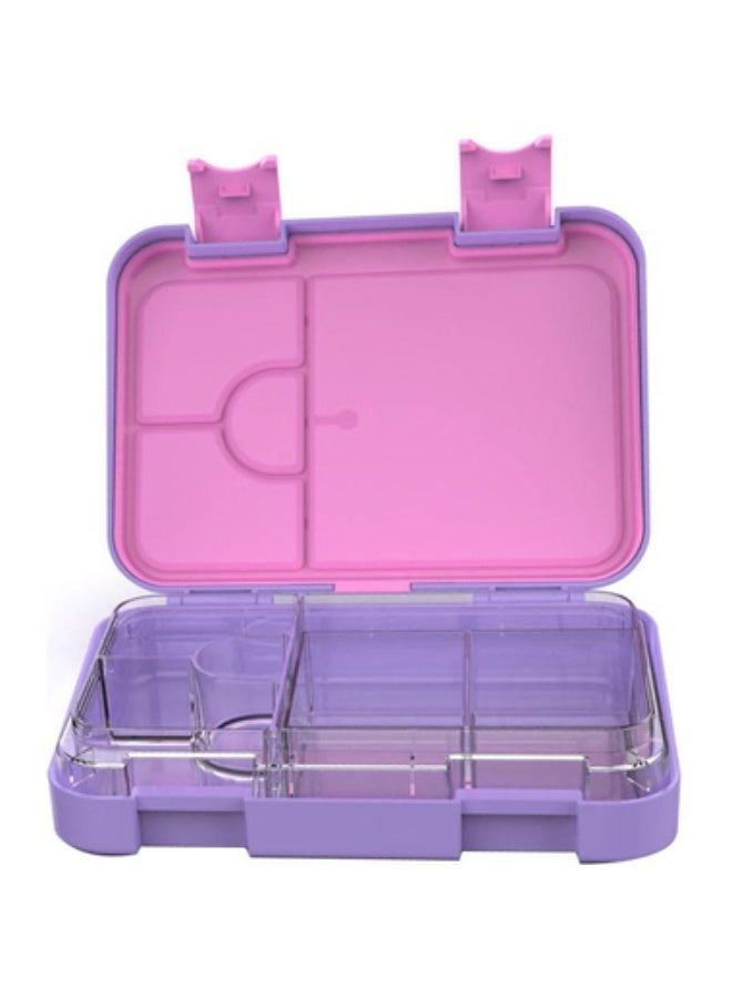 Atrium Lunch Box Slant Open Mount with 4 Compartments with Unicorn Pattern Top Lid Purple volume 710ml - Image 1