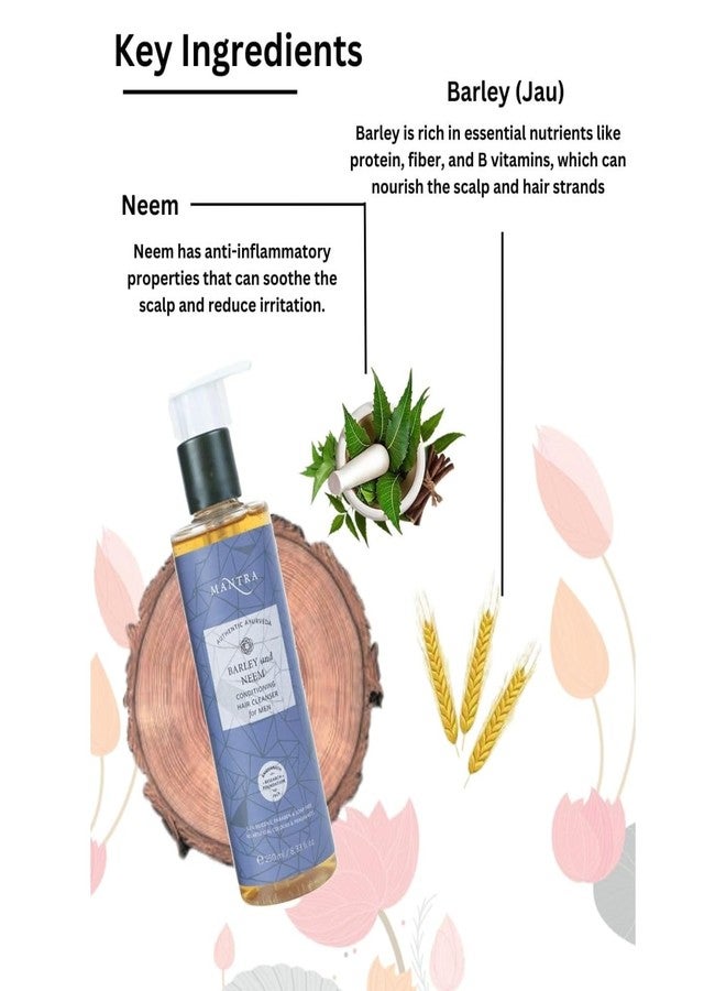 Mantra Herbal Barley and Neem Conditioning Hair Cleanser For Men - 250 ml | Smoothens Hair Follicles & Soothe the Scalp | Reduce Irritation | Remove Dandruff - Image 3