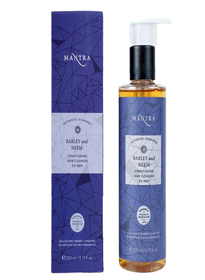 Mantra Herbal Barley and Neem Conditioning Hair Cleanser For Men - 250 ml | Smoothens Hair Follicles & Soothe the Scalp | Reduce Irritation | Remove Dandruff - Image 1