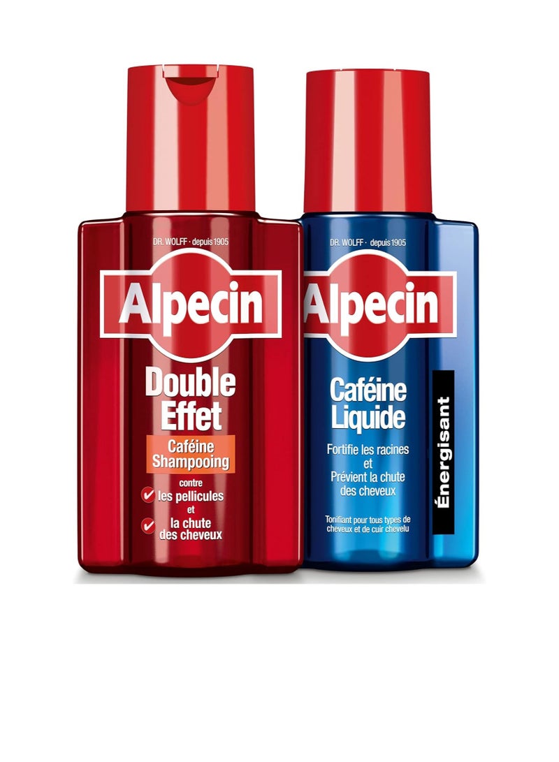 Alpecin Alpecin Double Effect Caffeine Shampoo 200ml + Alpecin Caffeine Liquid 200ml (Anti-Hair Loss & Anti-Dandruff Shampoo + Liquid) - Image 1