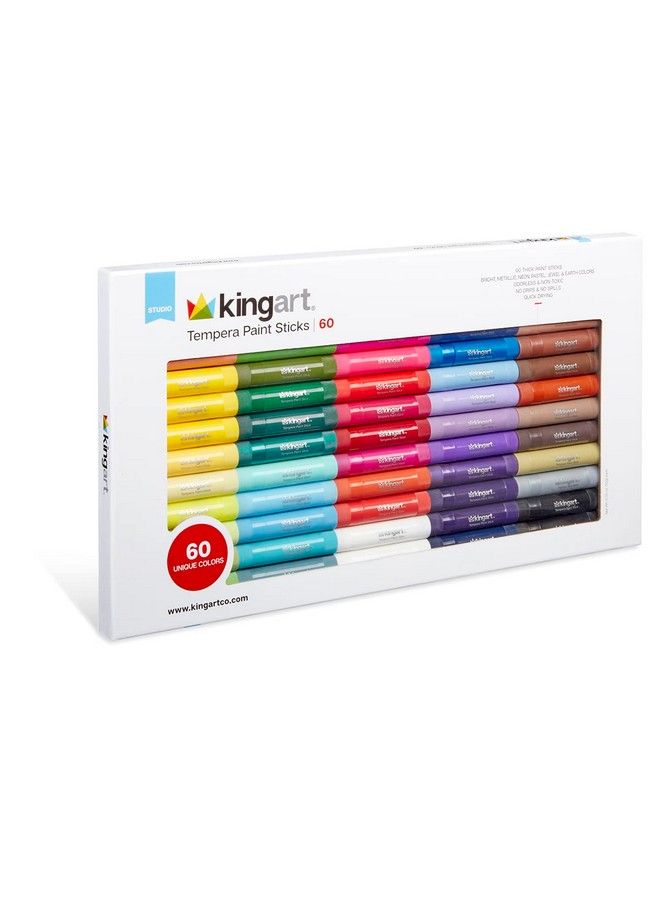 KINGART Tempera Paint Sticks Vibrant Colors Solid Tempera Paint For Kids Super Quick Drying Works Great On Paper Wood Glass Ceramic Canvas (60) - Image 5